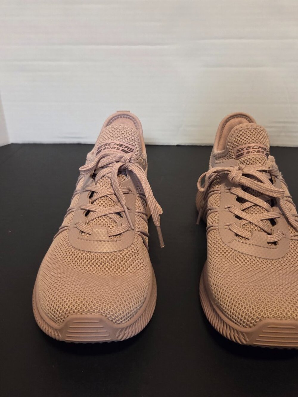 Skechers BOBS Squad Tough Talk Mauve Pink‎ Mesh Sneakers 117001 Womens 7